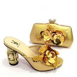 women 2024 Ladies real leather summer sandals 9CM chunky high heels Glass Rhinestone peep-toes diamond slipper with hand bag wedding dress sexy shoes size 38-43 a62b