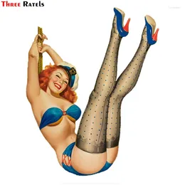 Window Stickers Three Ratels FTC-835 Europe America Retro Girl Pin Up Car Decal Sticker Decoration Stationery Ablum Label Glass