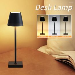 Table Lamps USB Charging Battery Powered LED Desk Lamp Touch Switch Bar Restaurant Study Office Ambiance Light Room Decor