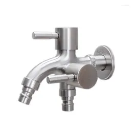 Bathroom Sink Faucets Stainless Steel Scarf 1 Inlet And 2 Outlets Multifunctional Washing Machine Faucet Single Cold Water