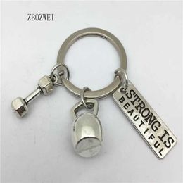 Keychains Lanyards STRONG IS BEAUTIFUL KETTLEBELL Chain Keychain * Fitness Weightlifting Gym Y240510
