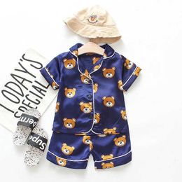 Pajamas DIIMUU Baby Boys Sleepwear Baby Boy Summer Clothing Children Homewear Pajamas Girls Pajamas Kids Nightwear 1-4T baby clothing d240515