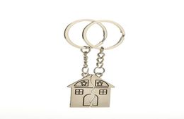 10Pair New Couple I Love You Lovers Keychain Warm House Type Key Ring Souvenirs Valentine S Day Gifts Built With Love Home Alloy K2538250