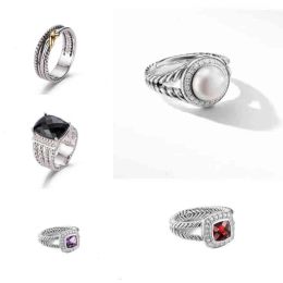 Rings Jewelry Rings Womens Mens Diamond Twisted Cross Ring Fashion Platinum Plated Black Thai Silver Hot Selling