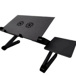 1PC Adjustable Laptop Desk Stand Portable Aluminium Alloy Lapdesk For TV Bed Sofa PC Notebook Table Desk Stand with Mouse Pad