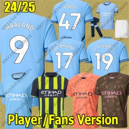 Man City 24 25 Jerseys Jerseys HAALAND SOCCER JERSEY GREALISH MAN CITIES ALVAREZ Player DE BRUYNE FODEN Football Shirt Man City Kids Kit Manche Sters City