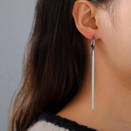 Stainless Steel Long Tassel For Women Girls Fashion Snake Chain Drop Earrings Aesthetic Engagement Jewellery Gifts