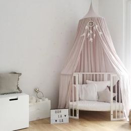 Cotton Crib Netting Kids Bed Curtain Hang Dome Mosquito Net Insect Bed Canopy Netting Curtain Pography Props Baby Tents 240516