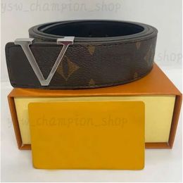 Designer Belts Mens louisvuiotton Belt 3.0cm Width Metal letter buckle leather louiseities belt Classic plaid letter print brown leather belts with box 802