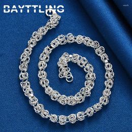 Pendants 925 Sterling Silver 18 Inches Beautiful Knotted Chain Necklace For Men Women Fashion Hip Hop Party Jewelry Gifts Accessories