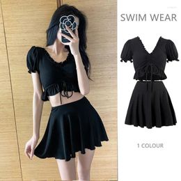 Women's Swimwear 2024 Korean Two Piece Tank Skirt Swimsuit Sexy Women High Waist Swim Bathing Suit Woman Monokini Swimming Swimskirt