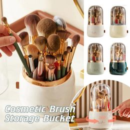 Storage Boxes 360° Rotating Compartments Box Makeup Brushes Holder Bathroom Desktop Cosmetic Organiser W/Lid Waterproof Dustproof Case