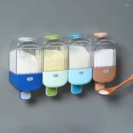 Kitchen Storage Spice Dispenser Wall Mounted Seasoning Containers Self Adhesive Container Box Condiment Vinegar Rack Tool