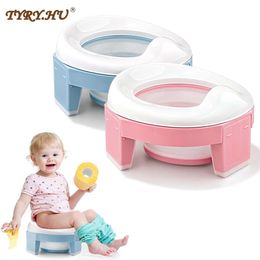 TYRY.HU Portable Multifunction Silicone Baby Folding Potty Seat 3 in 1 Travel Training Chair Toilet Pot L2405