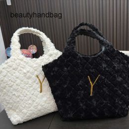 YS furry Quality Tote Handbag High Bag ysllbag ysllybags Designer women Bag luxury plush shopper shoulder purse winter Large Totes bags