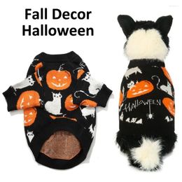 Dog Apparel Halloween Costume Cat Fall Decor Sweater Pumpkin Black Clothes For Small Medium Large Dogs Puppy Warm Cloths Accessories