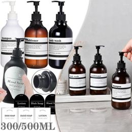 Liquid Soap Dispenser 300/500ml Bathroom Bottle Shampoo Shower Gel Refillable Travel Storage Waterproof Label