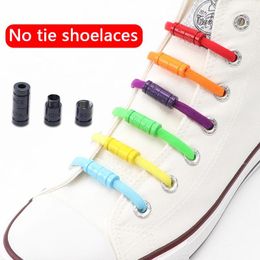 Shoe Parts Semicircle No Tie Laces Shoelaces For Sneakers Nice Metal Lock Elastic Shoelace Without Tying Women Man Lace Tennis