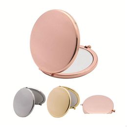 Mirrors 70Mm Metal Makeup Mirror Travel Portable Double Sided Folding Creative Birthday Gift Drop Delivery Home Garden Decor Dhtf0