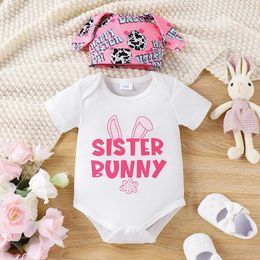 Clothing Sets Born Baby Girls Easter Outfits 3Pcs Pants Long Sleeve Romper Top Striped Suit Spring Clothes