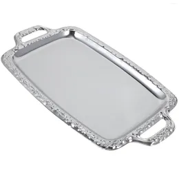 Plates Dish Bread Tray Stainless Steel Containers Pizza Peel Metal Living Room Serving Plate