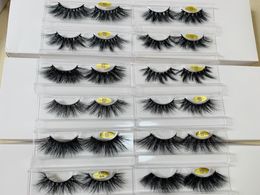 25mm long and dramatic real mink eyelashes 5D large mink eyelashes false eyelashes 12 styles6219104