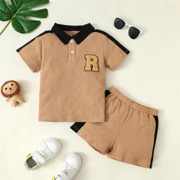 Clothing Sets 4-7 Years Kids Boy Letter Printing Short Sleeve Tops Shorts 2PCS Summer Leisure City Costumes Child Outfits Polo Uniform