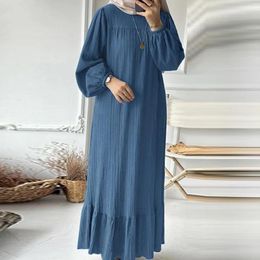 Ethnic Clothing Eid Khimar Long Sleeve Abaya Dubai Turkey Islam Muslim Oversized Robe Kaftan Modest Dress For Women Kebaya Damen