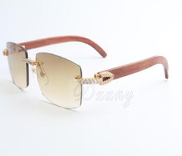 New direct s limited edition large diamond high quality sunglasses men and women wood sunglasses 3524012 2 Size 5618135mm2206439