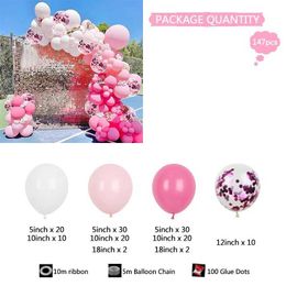 Party Balloons 146 Pieces Balloon Garland Arch Kit Balloons for Wedding Party Princess Theme Birthday Bridal Shower Decorations