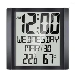 Wall Clocks Home Humidity Metre Hygrometer Temperature Date Display