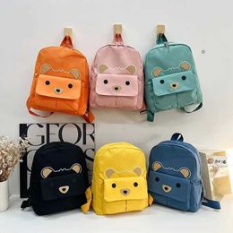 Backpacks 2024 New Kindergarten Baby Backpack Cute Cartoon Bear Shoulder Bag Girls and Boys High Capacity Childrens Bag d240516