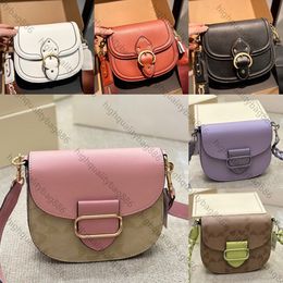 New high quality designer bag Woman fashion Saddle bag Shoulder bag Classic presbyopia Button clamshell hardware buckle Calfskin for canvas Crossbody bag