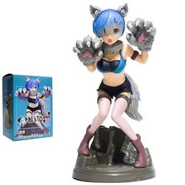Action Toy Figures 19CM Big Bad Wolf coat Cartoon anime characters Cute Girl Sculpture Anime doll Model toys Gift Colour box Y240516