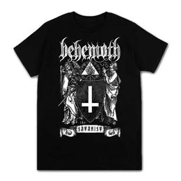 Men's T-Shirts 2022 Men Clothing Summer T-shirts Black Metal Behemoth Printed O Neck Short Slve Ts Tops Oversized T Shirt Man Strtwear T240515