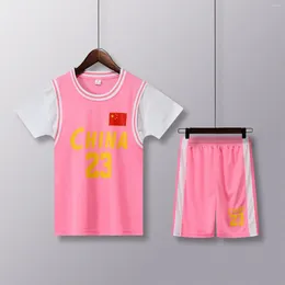 Clothing Sets 24/25 Children's Suit Boys And Girls Basketball Jersey Competition Team Uniform Training Vest
