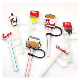 Drinking Straws New Styles St Toppers Charms Er Chicken Drink Sile Dust Plug Cartoon Sts Decoration Cap Gift Drop Delivery Dhq6B