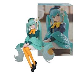 Action Toy Figures Anime Green haired sitting girl Figurines Figure Pvc Action Kawaii Collectible Model Gift Toys box-packed Y240516
