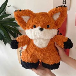 Stuffed Plush Animals 30cm large ear fox plush toy cute filling animal orange long tail doll soft childrens gift Q240515