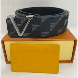 Designer Belts Mens louisvuiotton Belt 3.0cm Width Metal letter buckle leather louiseities belt Classic plaid letter print brown leather belts with box 434