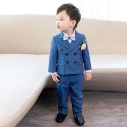 Children Shiny Wedding Baby Boys 1 Year Birthday Kids Luxurious Photograph Suit Child Performance Party Show Dress