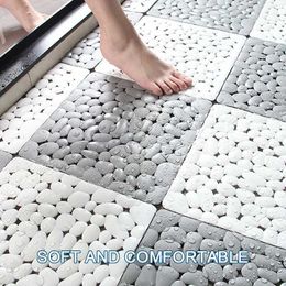 Carpet 1 non slip bathroom mat waterproof carpet suction foot massage splicing floor shower H240516