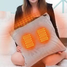 Pillow Heated Throw Portable 3 Heat Settings Electric For Home Office & Travel Seat Abdomen Shoulder