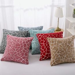 Pillow 1pcs Chenille Fabric Throw Cover Geometric Stripe Home Decoration Sofa Office Bed Pillowcase 40781