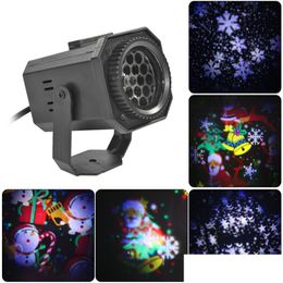Led Effects Christmas Projector Light 4 Pattern Card Change Lamp Colorf Rotating Laser For Ktv Dj Disco Holiday Drop Delivery Lights L Dhmap