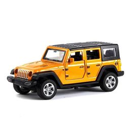 Diecast Model Cars 1 36 alloy Jeep Wrangler car model simulation off-road vehicle pull-back car decoration toy series childrens toys WX
