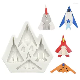 Baking Moulds 3D Fighter Plane Kitchen Mold Silicone Cake Decorating Tool Fondant Mould GXMA