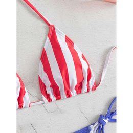 Americaag Swimsuit Women'S New American Flag 3D Print Patriotic Bikini Set Split Bathing Suit For Women Summer Beach Wear