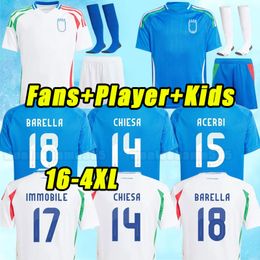 24 25 Italia BONUCCI soccer Jersey Home Away VERRATTI JORGINHO INSIGNE Belotti CHIESA BARELLA CHIELLINI ItalyS Immobile football shirt 2025 men kids kits 3XL 4XL