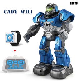 Transformation toys Robots EBOYU 1702B Cady Wili RC Robot Automatic Tracking Robot with Smart Watch Control Intelligent RC Robot Remote Control Toy WX